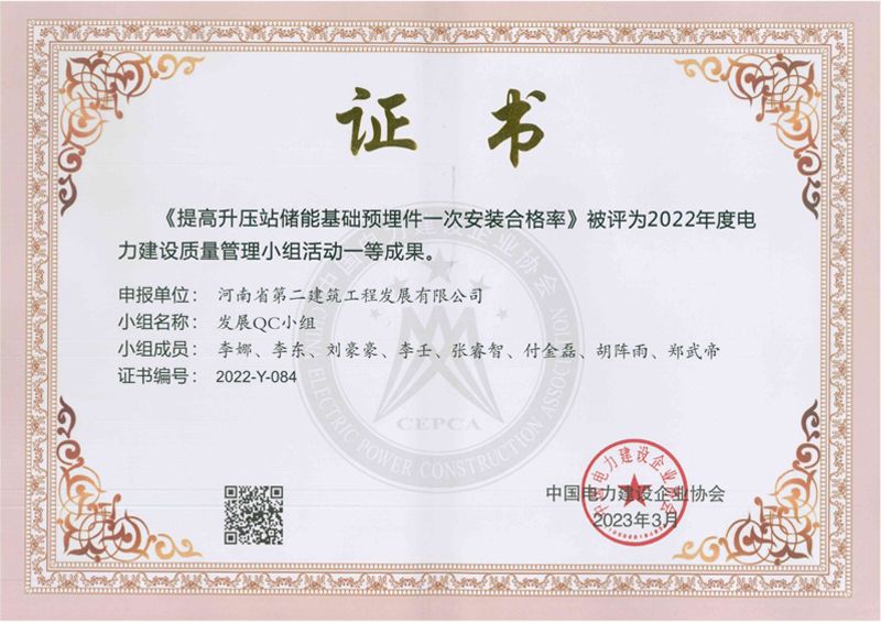 恭喜我公司荣获2项国家级QC成果